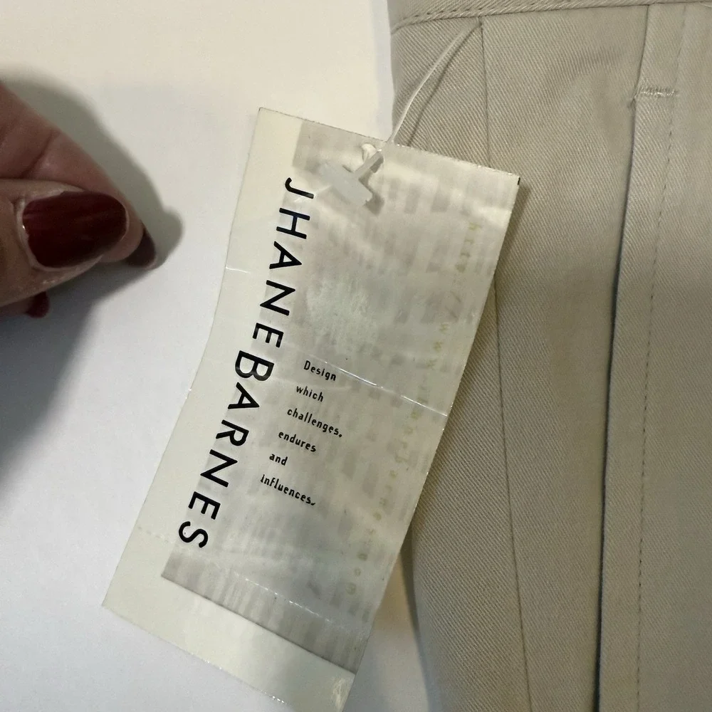 Jhane Barnes Mens 38‎ Cotton Flat Front Vintage NWT Shorts Tan Khaki Preppy Golf